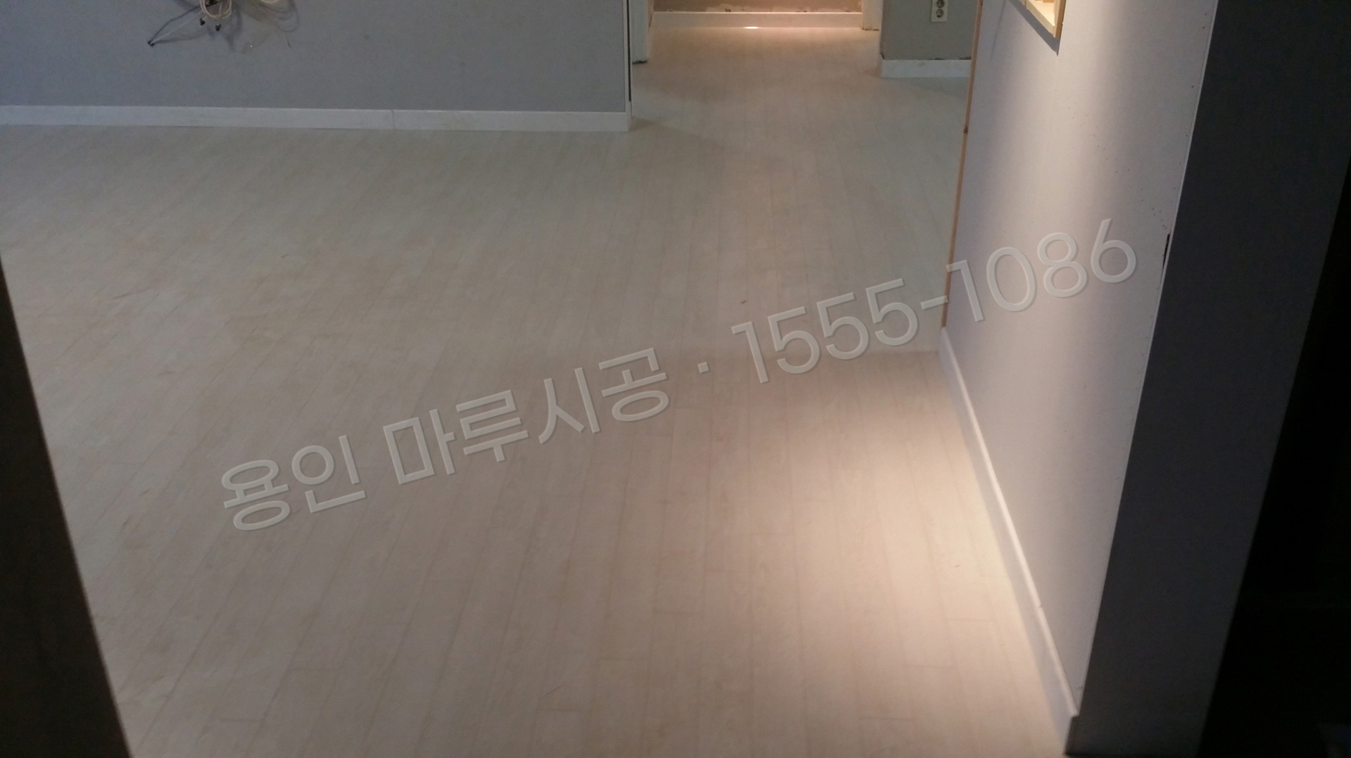 용인 기흥구 구갈동 바닥공사 마루시공업체 한솔 울트라 화이트워시오크 강마루 시공 후