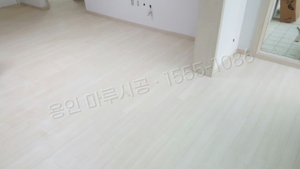 용인 처인구 남사읍 바닥공사 마루시공업체 한솔 SB 쉬폰화이트 강마루 시공 후